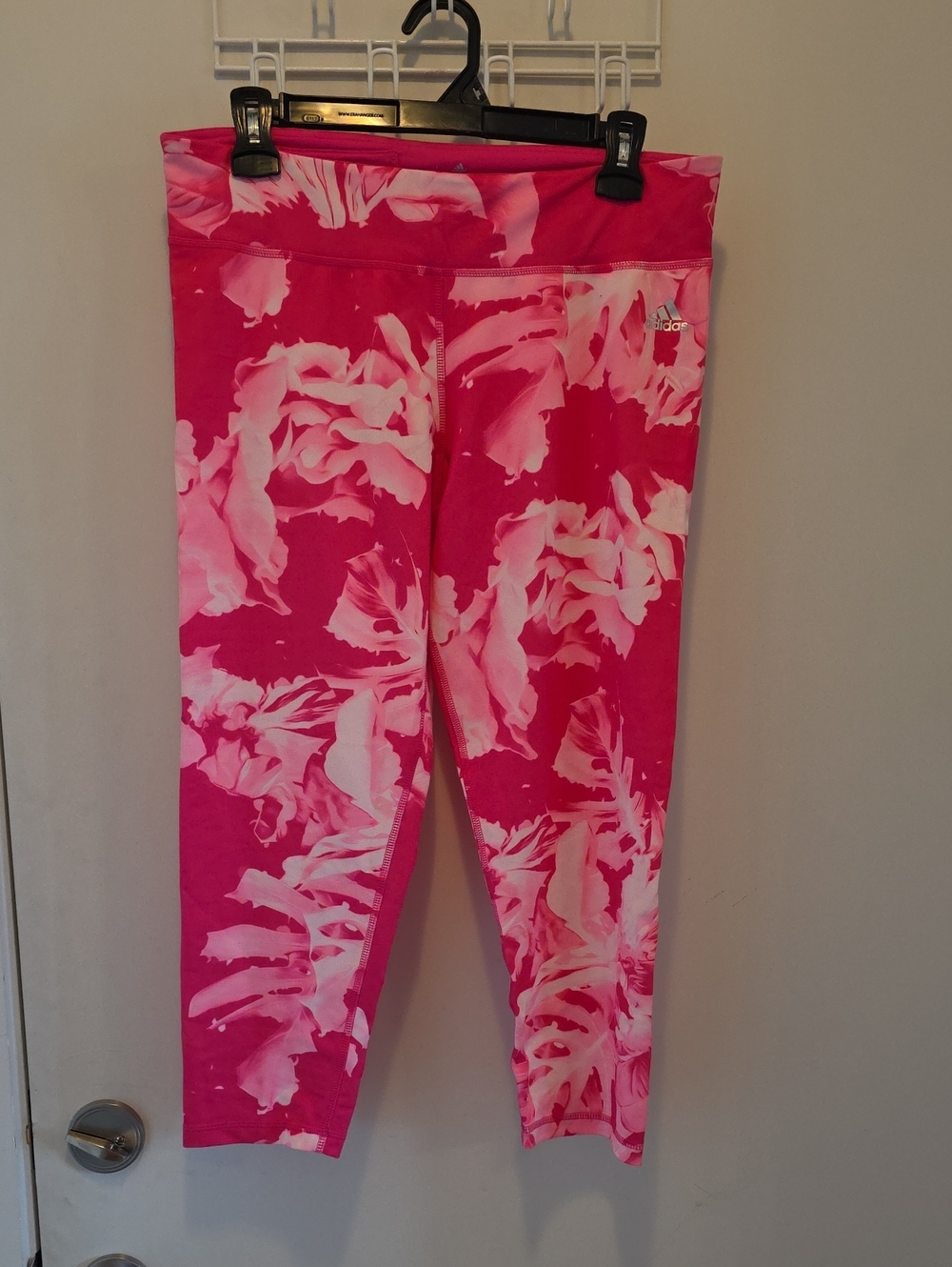 adidas Climate Pink and White Floral Leggings